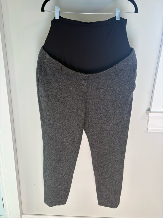Thyme Maternity Pants - Thyme Maternity Black Overband Grey Ponte Skinny Pants